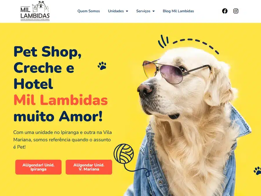 Topo do site de Mil Lambidas